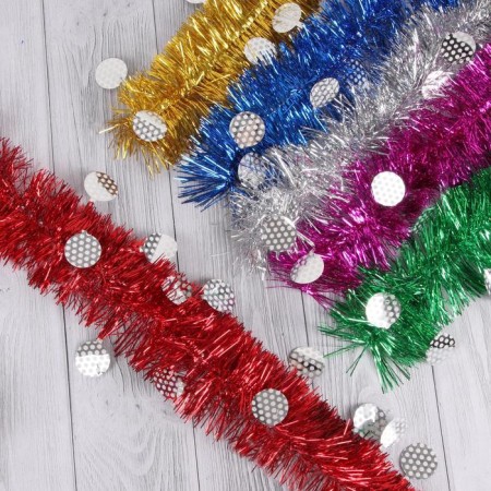 Tinsel "surge circles" D-8 cm 200 cm, mix