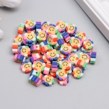 A set of beads made of polymer clay 