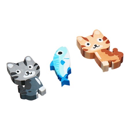 Davente Candy Cat Eraser, set 6 pieces, 40x27x7mm and 40x17x5mm, iron bank-1