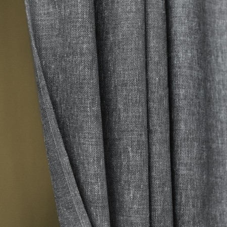 Konni curtain set, size 200 x 270 cm - 2 pcs, grab - 2 pcs cm, black color-1