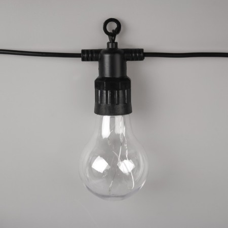 Girlyanda "BelT-Light" 5 m with nozzles "dew", IP44, UMS, dark thread, 50 LED, white glow, 3 V-2