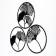 Metal panel "flowers" black, set of 3 pcs. 15x15cm