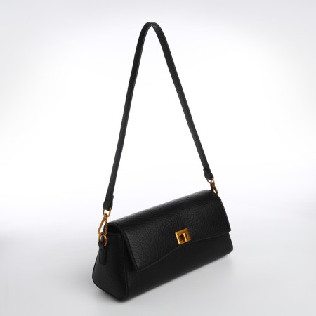Bag Women's Messenger on the Textura valve, average size, color black-3