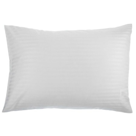 Pillowcase 50x70 cm, white color, strip-satin 140g/m² 100% cotton