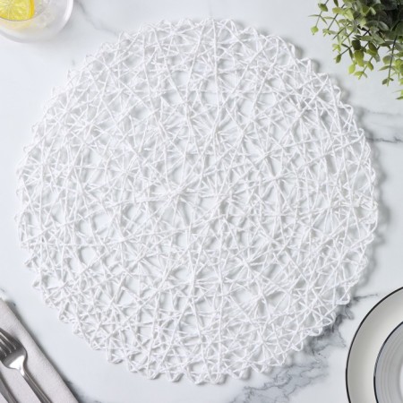 Serving napkin on the table "Dandelion", 38 × 38 cm, white color-2
