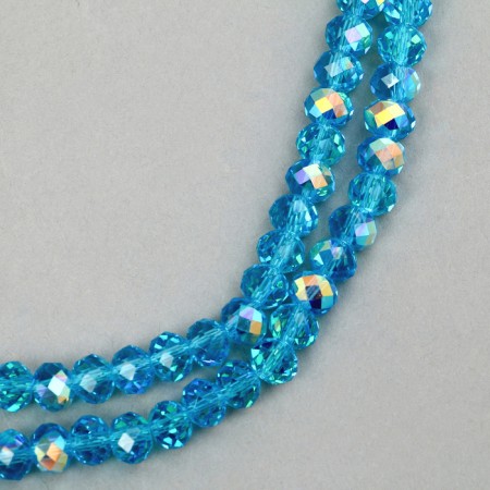 Glass beads, set 72 pcs., Size 1 pc. - 8 mm, blue color