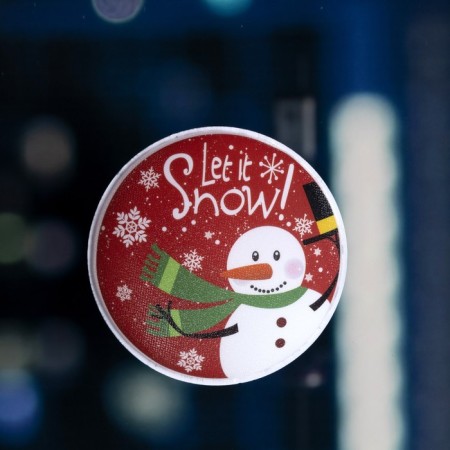 LED toy on Velcro "Snowman" 13 cm, batteries Lr44x3, glow of multi-1