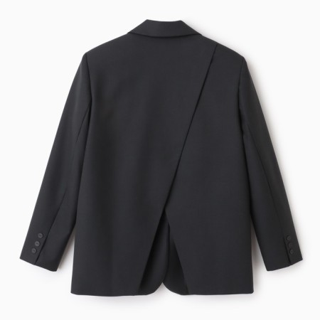 Women's jacket with a cut on the back mist size Xs/s, dark gray color-7