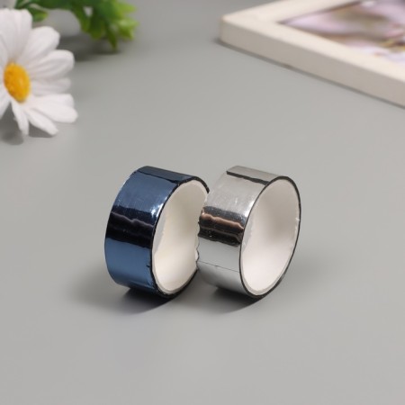Adhesive tape decorative plastic "Metallic. Silver, blue" nr 2 pcs 1.5 cm, dl. 3 m-1
