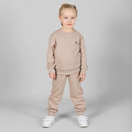 Sweatshirt for girls Basic, height 122 cm, beige color
