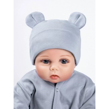 Children's cap Amarobaby Nature Essence Bear, size 42-44, color gray color-4