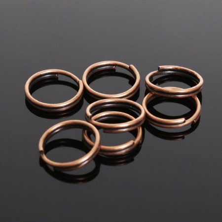 The connective ring is double, insoluble 0.9 cm (set 50 g, ± 330 pcs.) SM-1028, Copper color