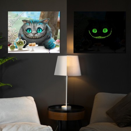 Picture on numbers with luminous paint, 40 × 50 cm "Cheshire cat" 32 colors-1