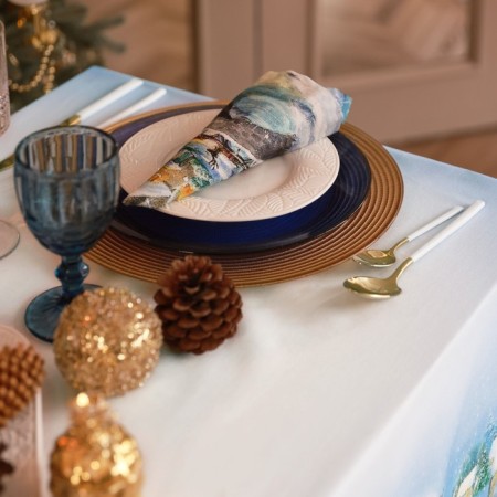 Set Ethel "Christmas Evening": a tablecloth 110x150 cm, with VGMO, Salf. 40x40 cm - 4 pcs.-2