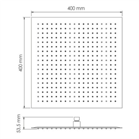 Shower Lake Wasserkraft A119, tropical, 400 x 400 mm, stainless steel, chrome-2