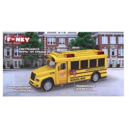 Friction Funky Toys Machine “School Exist. Bus ", with light and sound, 26 cm-4