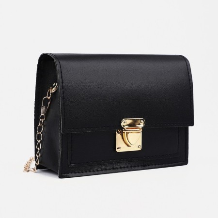 Bag Messenger Children's on fasteners, external pocket, black color