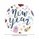 The tablecloth “Happy New Year”, round, oxford, elastic band, size 120x120 cm, diameter 75-100 cm