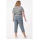 Female trousers, size 54, gray-green color