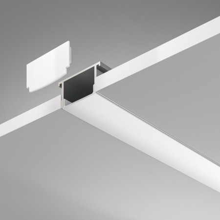 Aluminum profile of hidden installation LED Strip Alm011S-2M, 200x6.1x1.4 cm, silver color-1
