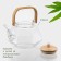 Glass teapot with a bamboo lid and a metal filter Bellatenero Oktogon, 1.2 liters