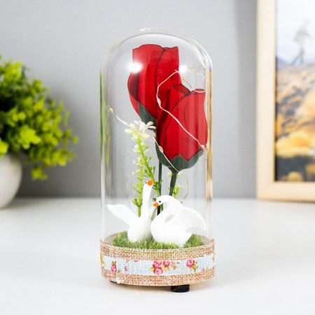 Night -night flask "Two Swan" LED from batteries LR44 8x8x19 cm Risalux-1