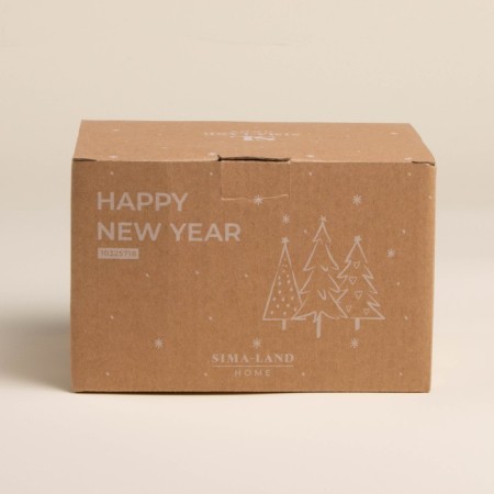SL Home tea mug “Happy New Year”, 750 ml, 15.5 × 11.5 × 10.5 cm, ceramics, white-4