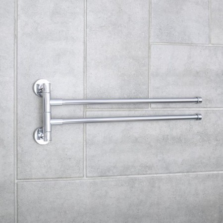 Two-roller holder with two rotary panels of Accoona A121-2, color chromium