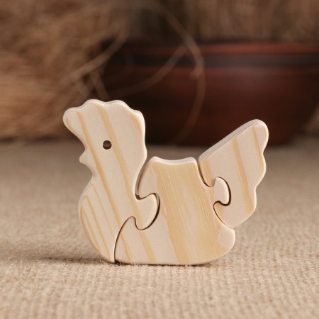 Harvesting for creativity mini puzzle "Kurochka", wood, 5.7x6.7 cm
