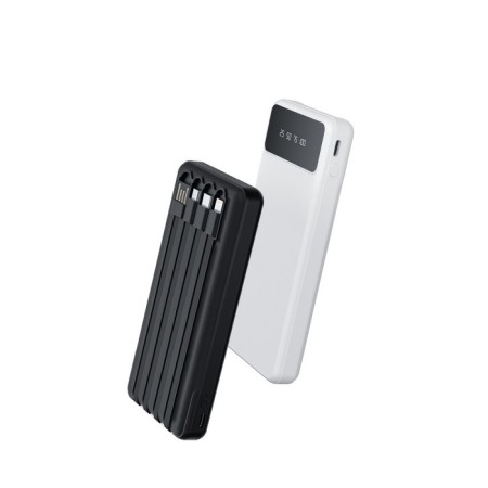 External BYZ W79, 10,000 mAh, Type-C, USB, 2 A, display, cable 4, display, black-6