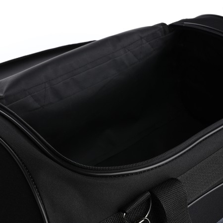 Sports bag, with zipper, 2 outer pockets, long belt, black/gray color-2