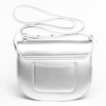 Bag Cross-Body Women's, genuine leather, Ludor silver, 20x6x12 cm-1