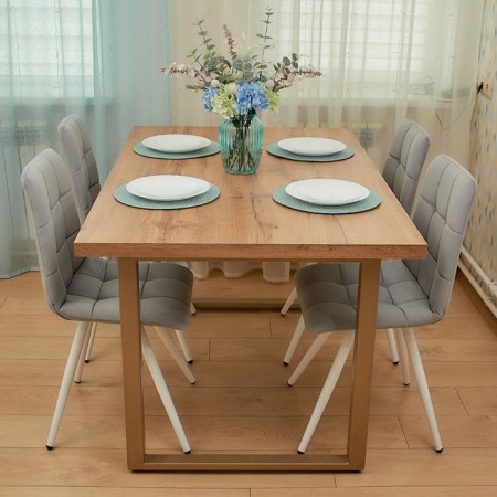 Dining stool Polini Home Berlin SM, the color is light gray-white-9