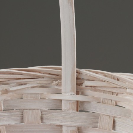 Wicker basket, 20 x 11/35 cm, white, bamboo-2