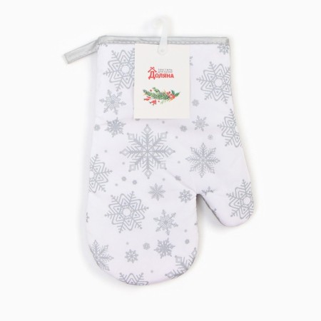 Mittens shares of snowflakes silver 26*16 cm, 100% p/e-4