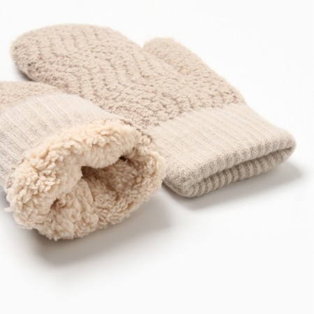 Women's mittens minku, sandy color, 24 cm-2