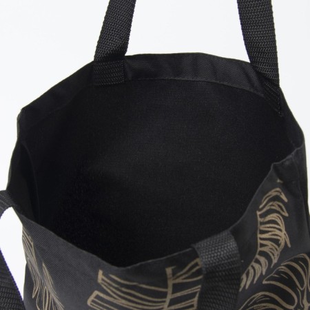 Bag-shop "Leaves" without lightning, without lining, black color-6