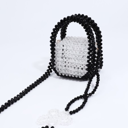 Bag-clate on magnet, long belt, white color-3