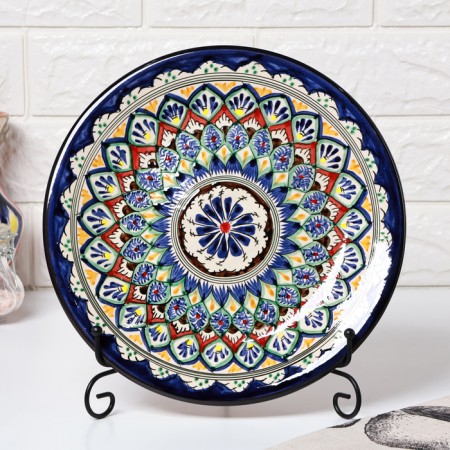 Plant of Rishtan ceramics "Patterns", 28 cm, blue-3