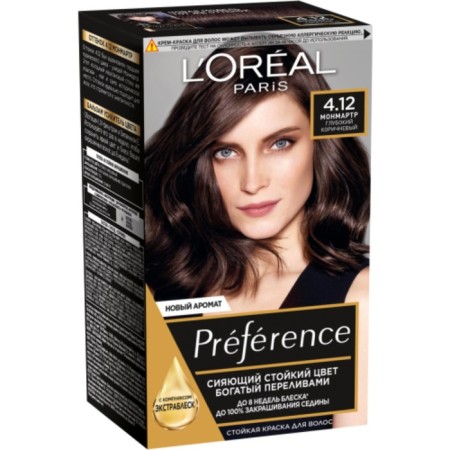 Hair dye L’Oreal Preference Recital "Montmartre", tone 4.12, deep brown