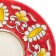 Tea couple Rishtan ceramics "Patterns", 100 ml, (plate 10cm, cup 7.5cm), red