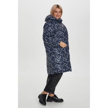 Female coat, size 58, dark blue color-2