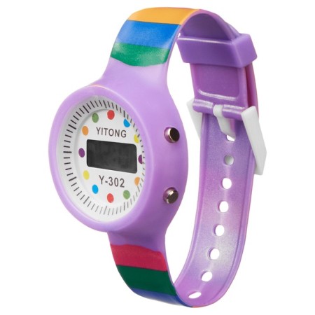 Watch of washing electronic, children's "pea", silicone strap, L-22 cm, purple-4