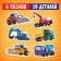 Maxi Puzzles "Construction equipment", 6 puzzles, 19 parts