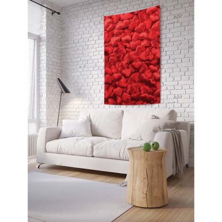 Decorative panel with photo printing "openwork hearts", vertical, size 150x200 cm