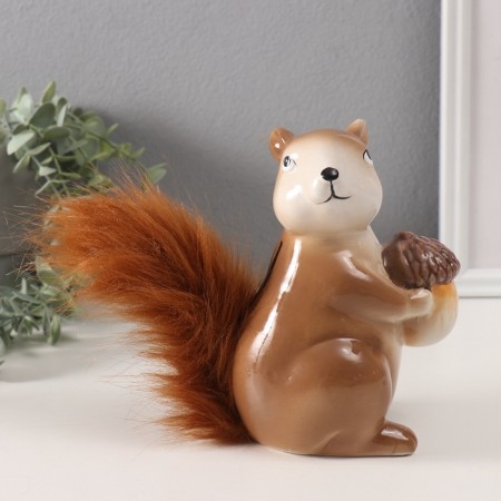 Piggy bank Ceramics "Squirrel with stoolen" 9x13x15.5 cm