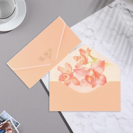 Money envelope "Beige" velvet, 19.5x9cm-1