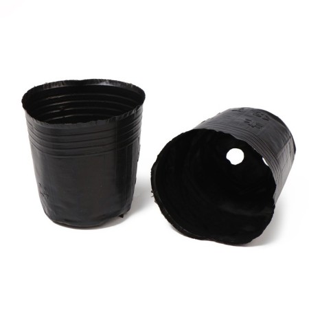 Polyethylene pots for seedlings, 500 ml, 9 × 9 × 8 cm, thickness 50 μm, black, Greengo-4