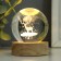 Souvenir glass backlight "Deer and bird" D = 6 cm stand wood, usb 6.5x6.5x7.5 cm