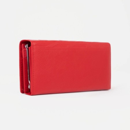 Women's wallet on magnets, red color-1